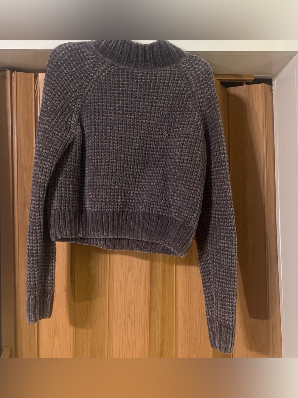 Women's Heather Gray Turtleneck Chunky Knit Sweater